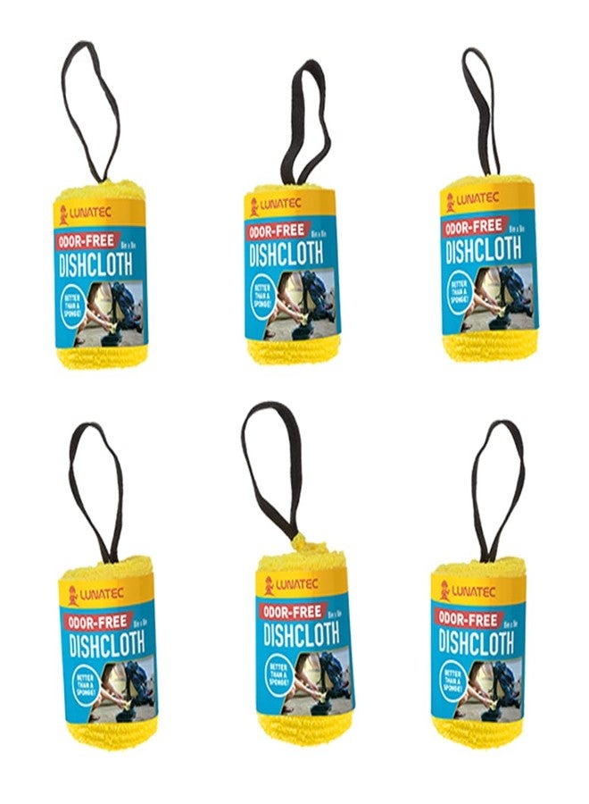 LUNATEC® Odor-Free Kitchen Dishcloths. A Scrubber and scouring pad for All Surfaces. Safe for Non-Stick. (6-Pack) - Image 1