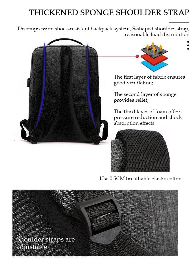 DUNISO Travel Laptop Backpack Business Anti Theft Slim Durable Computer Shoulder Pack with USB Charging Port Water Resistant College School Computer Bag Gifts for Men & Women Fits 15.6 Inch Notebook Black - Image 5