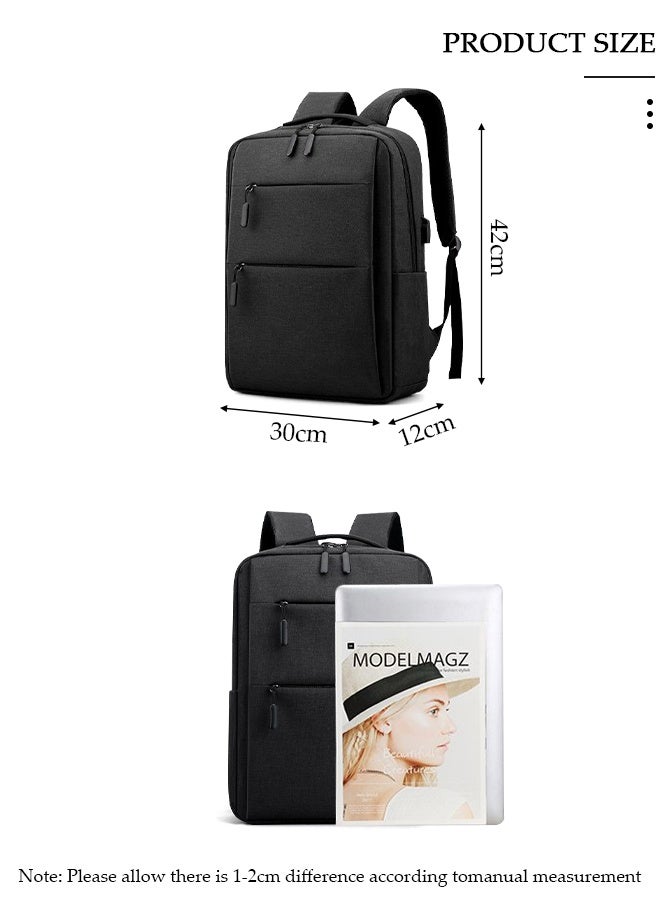 DUNISO Travel Laptop Backpack Business Anti Theft Slim Durable Computer Shoulder Pack with USB Charging Port Water Resistant College School Computer Bag Gifts for Men & Women Fits 15.6 Inch Notebook Black - Image 2