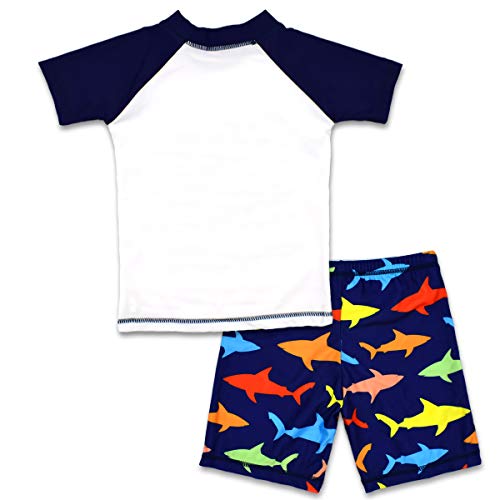 SINOLY Boys Two Piece Rash Guard Swimsuits Kids Short Sleeve Sunsuit Swimwear Sets 9T - Image 3