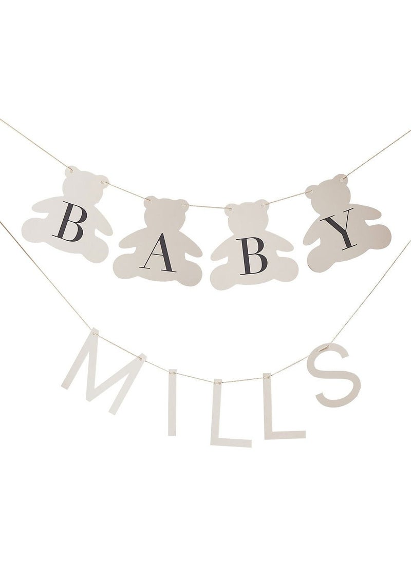 Ginger Ray Teddy Bear Baby DIY Garland Cardboard 200cm - Image 1