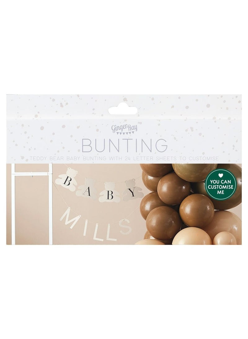 Ginger Ray Teddy Bear Baby DIY Garland Cardboard 200cm - Image 5