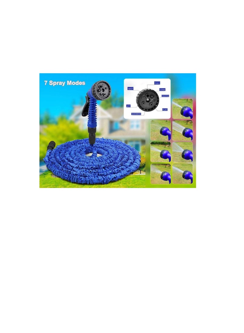 Beorol Expandable Garden Water Hose, Flexible Gardening Hose,7 Pattern Spray and High Pressure for Plant Watering, Car and motorcycle cleaning, Lawn Garden (50FT-15M, Blue) - Image 2