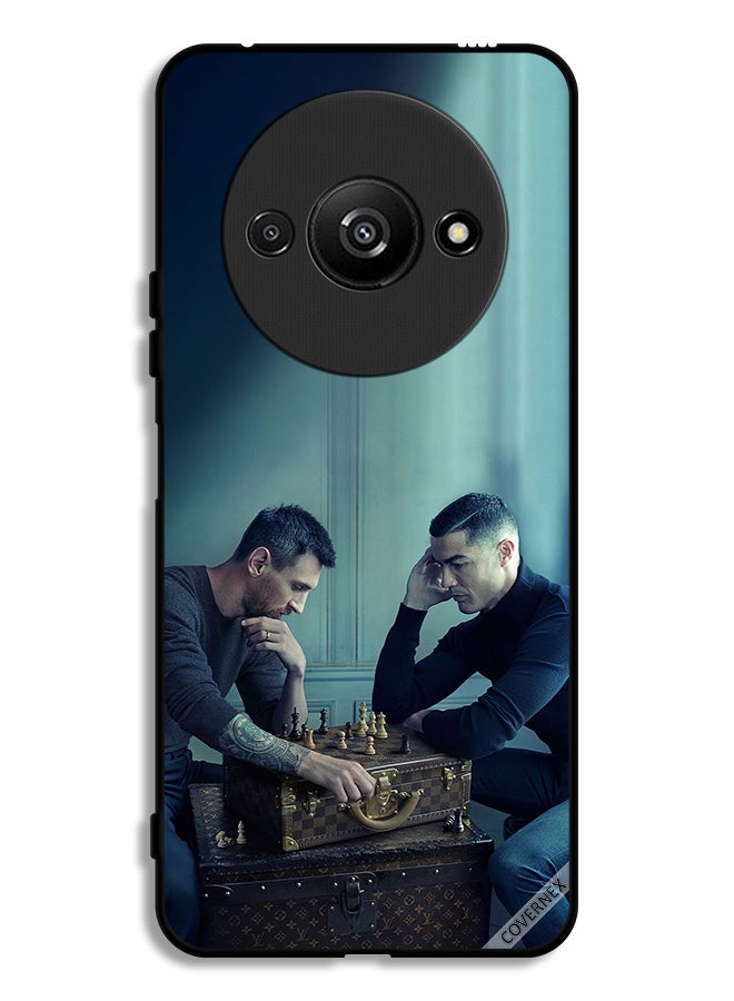 Covernex Xiaomi Redmi A3 4G Protective Case Cover Messi Vs Ronaldo Play Chess - Image 1