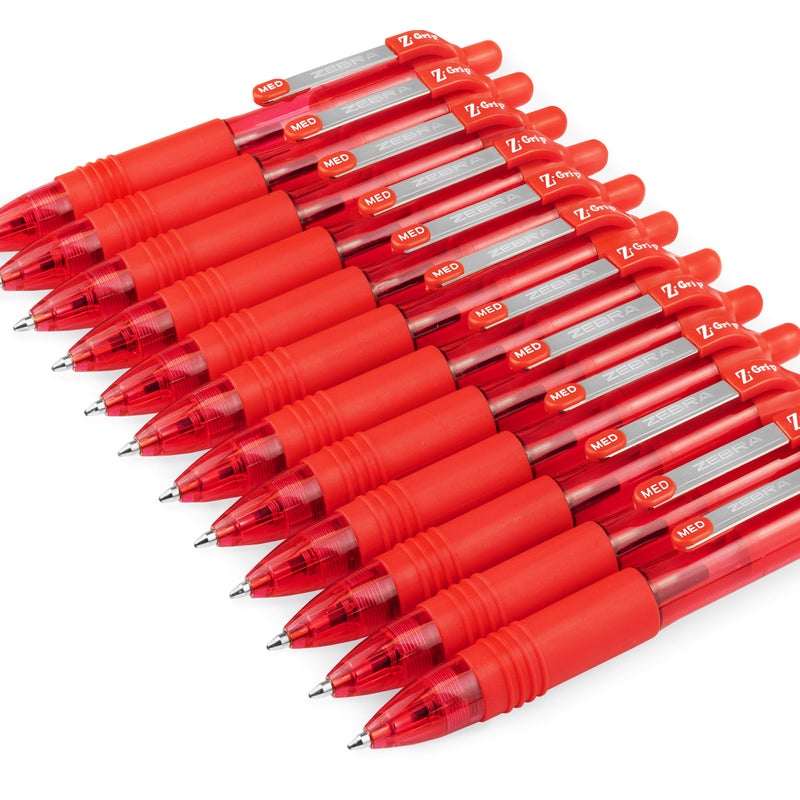 Zebra Technologies Zebra Z-Grip Smooth Mini Retractable Ballpoint Pens - 1.0mm - Red - Pack of 12 - Image 1