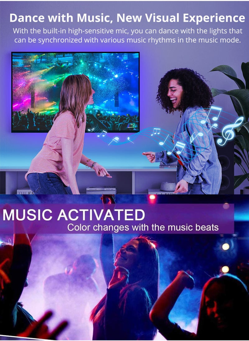 Toshionics 5M Bluetooth LED Strip Light RGB Sync Music Phone Control Colorful Rope For Home Decor Kitchen Bedroom Hotel Outdoor Car Garden Desktop TV Backlight Smart Illumination Flexible Lighting Solution  - Image 3