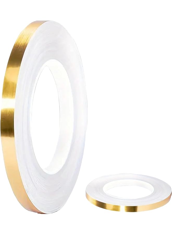 PROMASS Graphic Art Gold Tape - Gold Duct Tape, Wall Decor, Self-Adhesive, Decorative, Detailing, Crafting, DIY Graphic Art, Metallic, Mirror Finish Rolls for Walls, Floors, Cars - Image 1