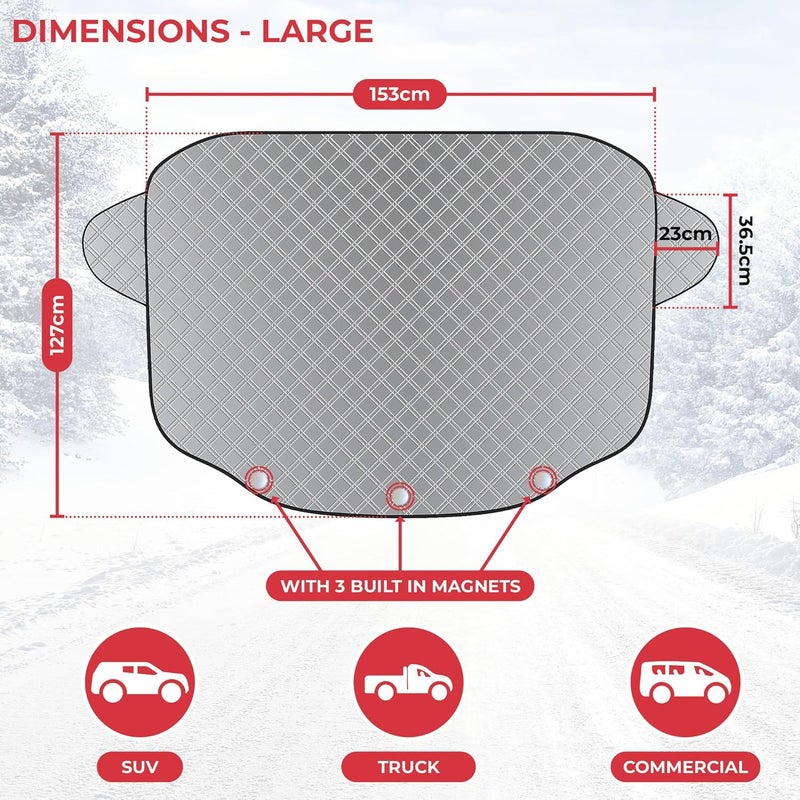 GADLANE Magnetic Car Windscreen Cover - Heavy Duty Frost/Ice/Snow/Sun Protector for Medium-Large Cars and SUVs - Image 2