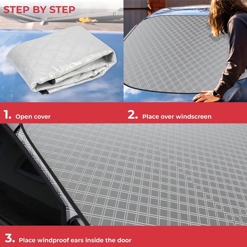 GADLANE Magnetic Car Windscreen Cover - Heavy Duty Frost/Ice/Snow/Sun Protector for Medium-Large Cars and SUVs - Image 5