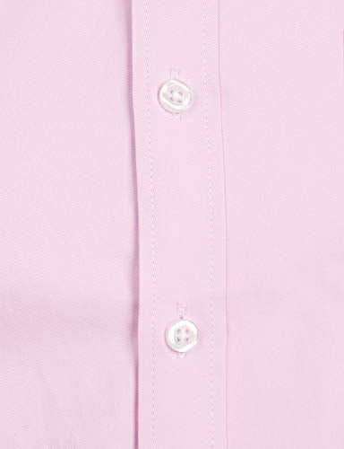 ZEROYAA Men's Long Sleeve Dress Shirt Solid Slim Fit Casual Business Formal Button Up Shirts with Pocket ZSSCL01 Pink X-Large - Image 3