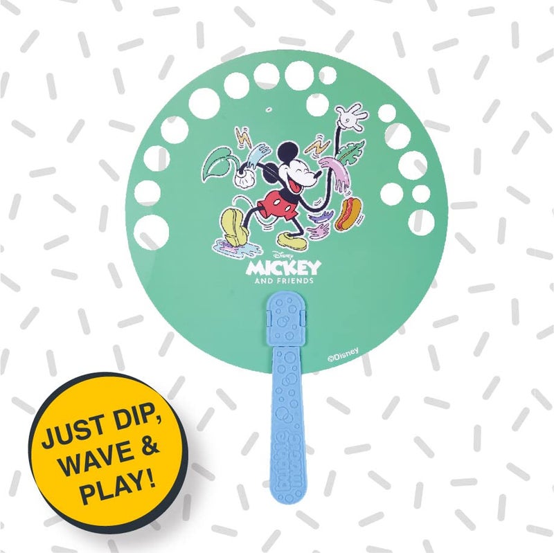 Bubble Magic FanBubs Mickey Mouse Theme|Thick Viscous Concentrate Solution Pouches with HandFan|Just Dip, Wave& Play|Bubble Maker|Birthday&Return Gifts for Kids 3yrs+|Outdoor Indoor Toy|Made in India - Image 2