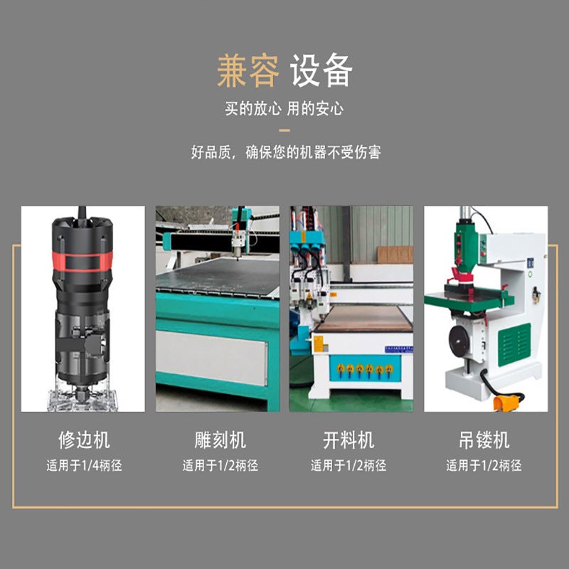 Woodworking Milling Cutter Bearing Round Angle Cutter Trimming Machine Cutter Head Chamfering Slotting Engraving Woodworking Cutter Gong Knife 1/4 Handle - Image 5