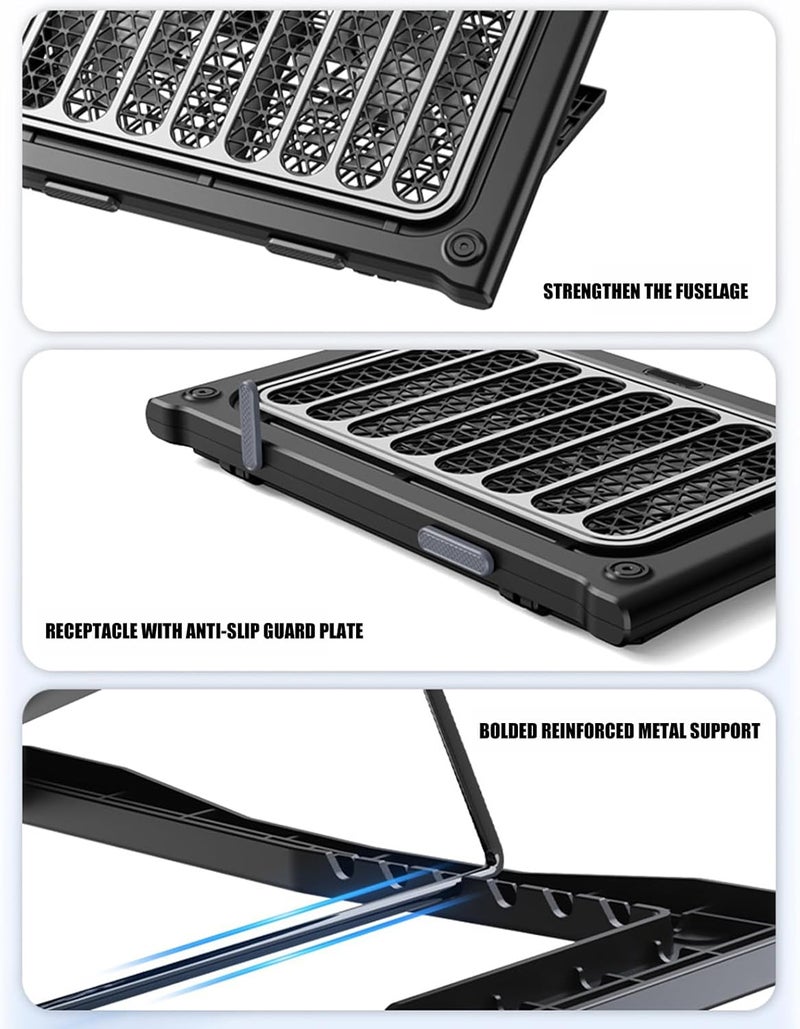 Adjustable Laptop Stand Cooling Pad for 13 to 17 Inch Notebooks Foldable Practical Designs for Enhanced Ergonomics Cooling Pad Stand for Laptop - Image 5
