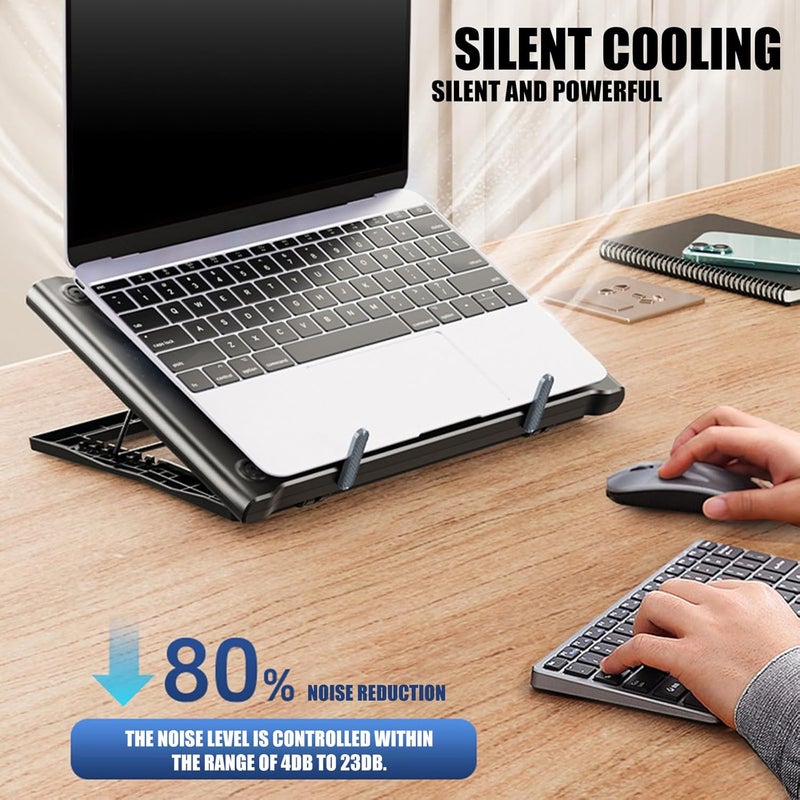 Adjustable Laptop Stand Cooling Pad for 13 to 17 Inch Notebooks Foldable Practical Designs for Enhanced Ergonomics Cooling Pad Stand for Laptop - Image 2