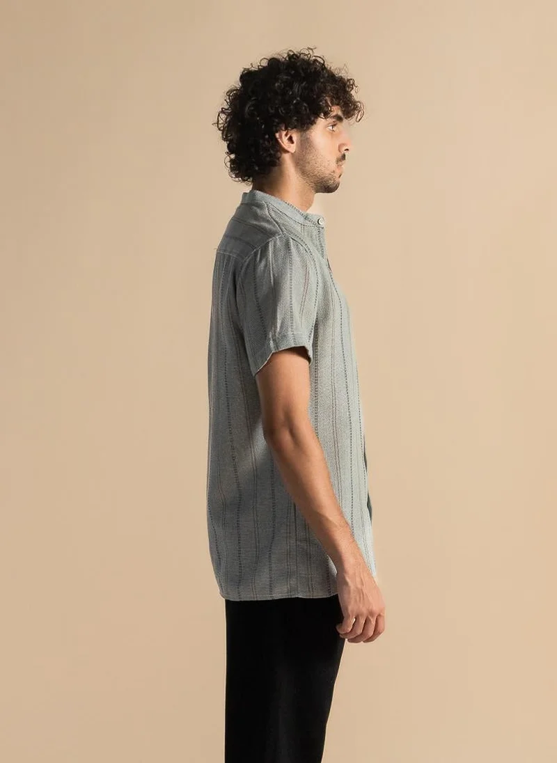 SHAPES DARK GREY KNITTED STRIPED SHIRT for Men | Best Price UAE