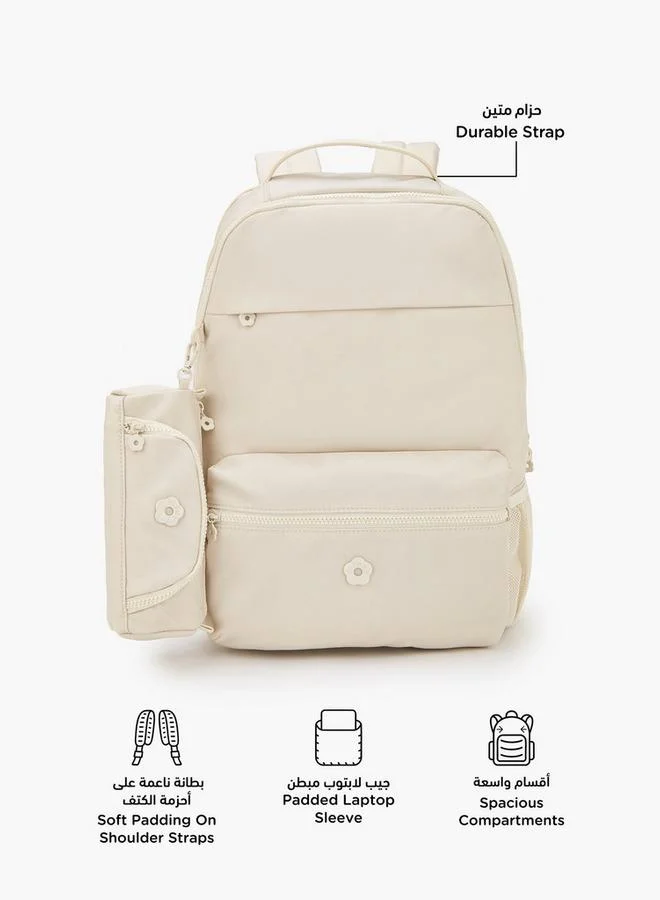 Missy Solid School Backpack With Detachable Side Pouch - 20x20x40 CM