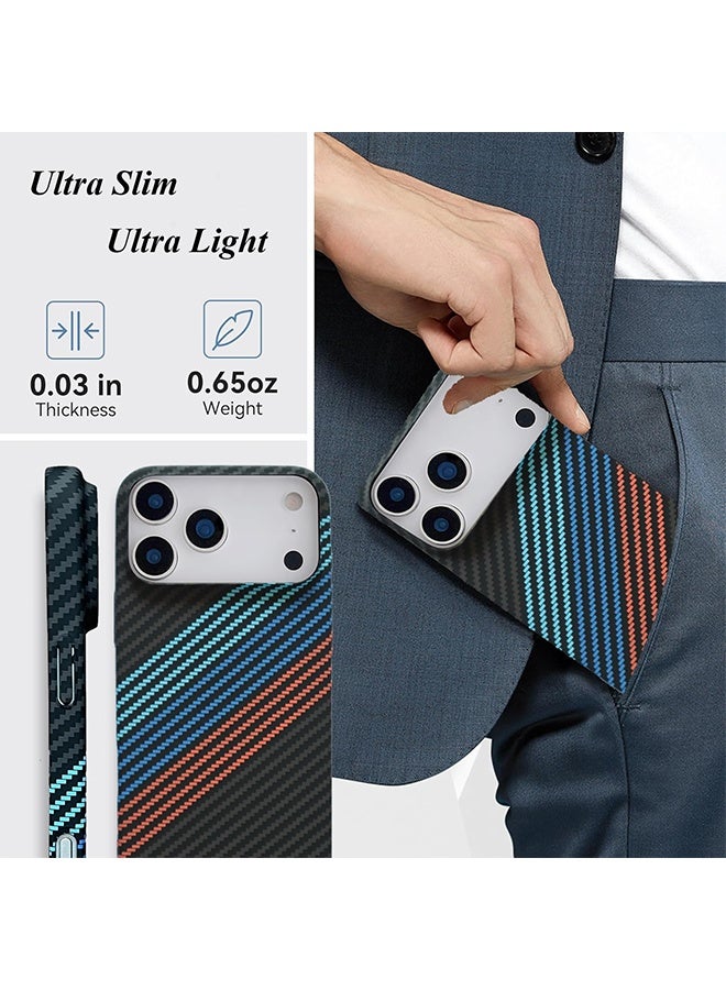 pitaka لـ iPhone 17 Pro Max Case 6.9 "مع زر التحكم في الكاميرا ، متوافق مع MagSafe ، حالة رقيقة للغاية مع الشعور باللمس بلا حاجة ، 1500D الألياف الأراميدية المنسوجة - Image 3