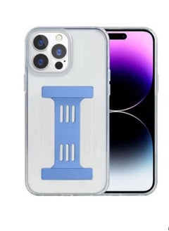 Hand Strap Phone Case Cover For Apple iPhone 14 Pro Max Clear/Blue