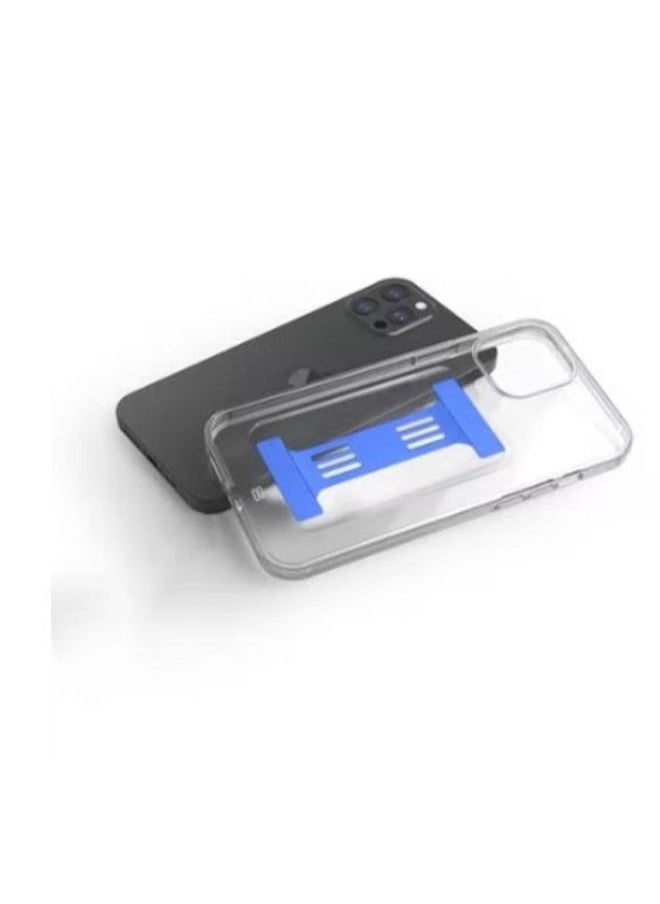 Generic - Hand Strap Phone Case Cover For Apple iPhone 14 Pro Max Clear/Blue - Image 1