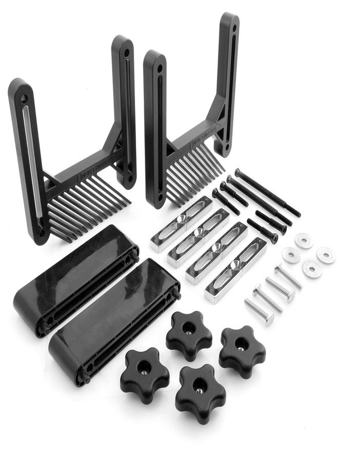 فولتون ألواح Fulton Dual Deluxe القابلة للتكديس مع كتل رفع وقضيب قفل زاوية من الألومنيوم ومسامير تثبيت على شكل حرف T للتركيب في فتحة المسار أو الزاوية، مثالية لمنشارات الطاولة وطاولات التوجيه ومنشارات الشريط - Image 1