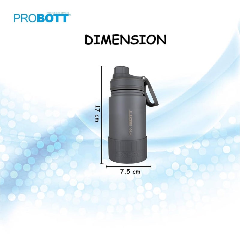 PROBOTT Probott Class 360ml Each, Thermoses Vacuum Insulated Flask Sipper Bottle, Stainless Steel Water Bottles, Leak Proof | Perfect for Toddlers | Pack of 2 | Greenish Blue + Steel Grey  - Image 4