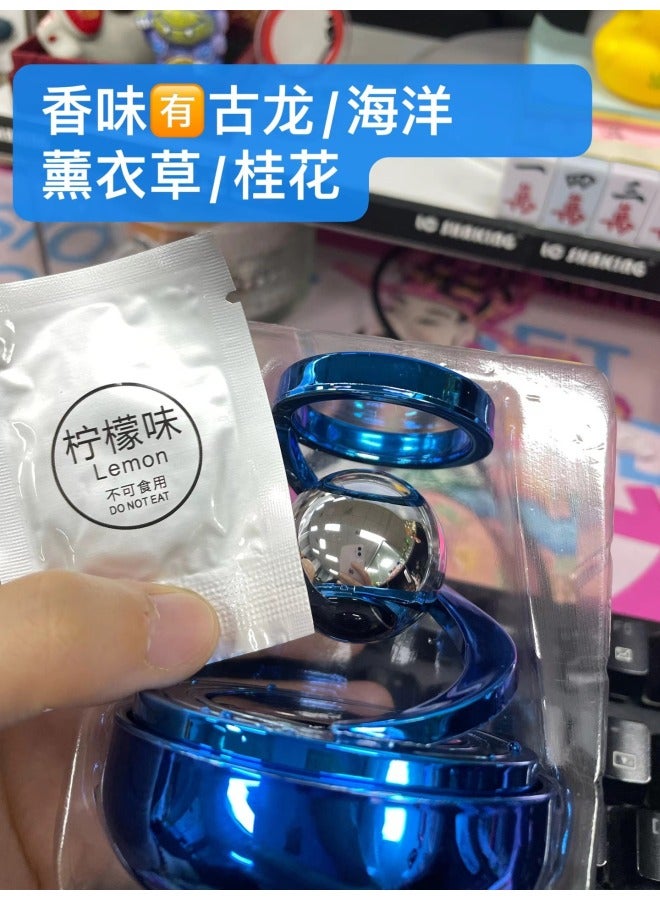 Car Aromatherapy Solar Rotary Double Ring Suspension Car Aromatherapy Solid Perfume Instrument Table Ornaments Shake Tone Same
