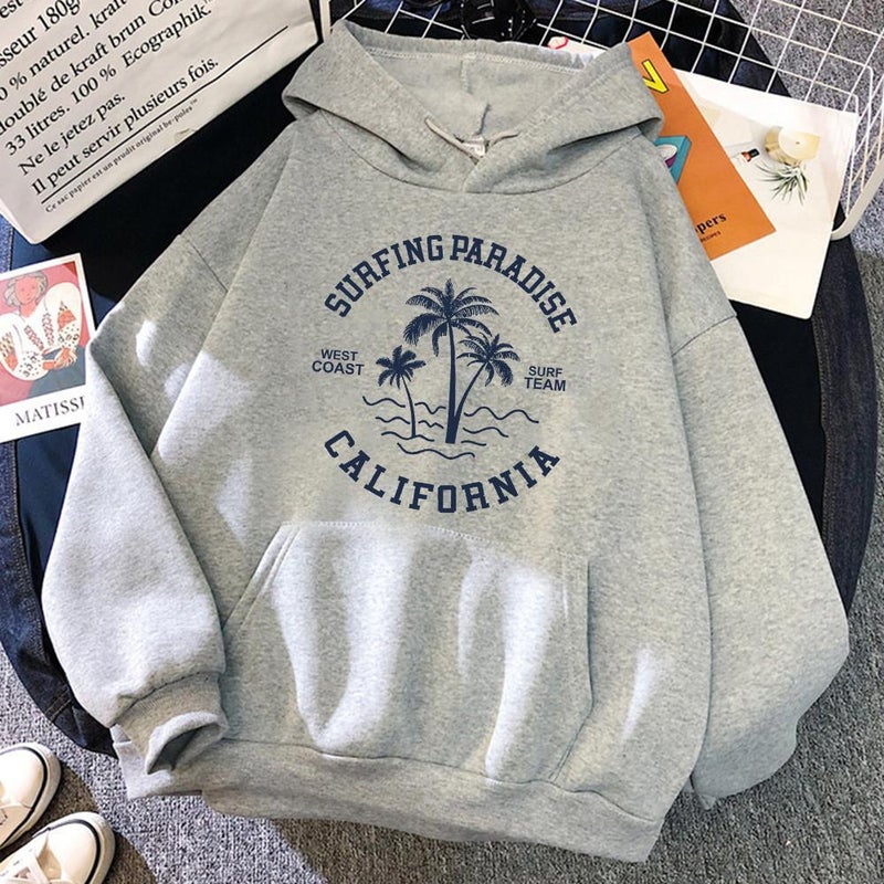 Fashionable Hoodie Cartoon Loose Sweater Women White  - Image 3