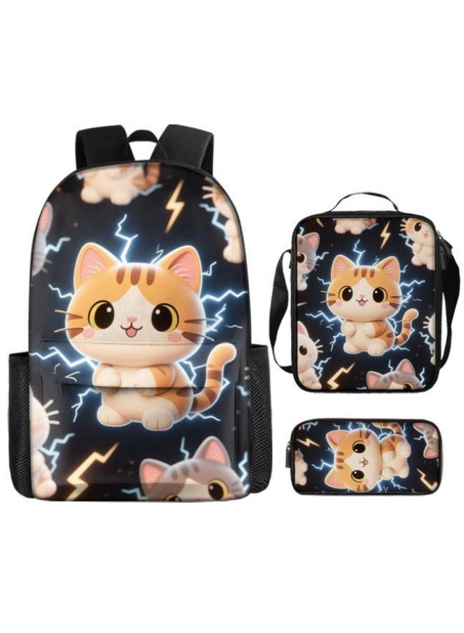 [Super new special offer] Cartoon theme bag three-piece set | double-shoulder + hand-held + storage pen bag | gift self-use good-looking - 371  - Image 2