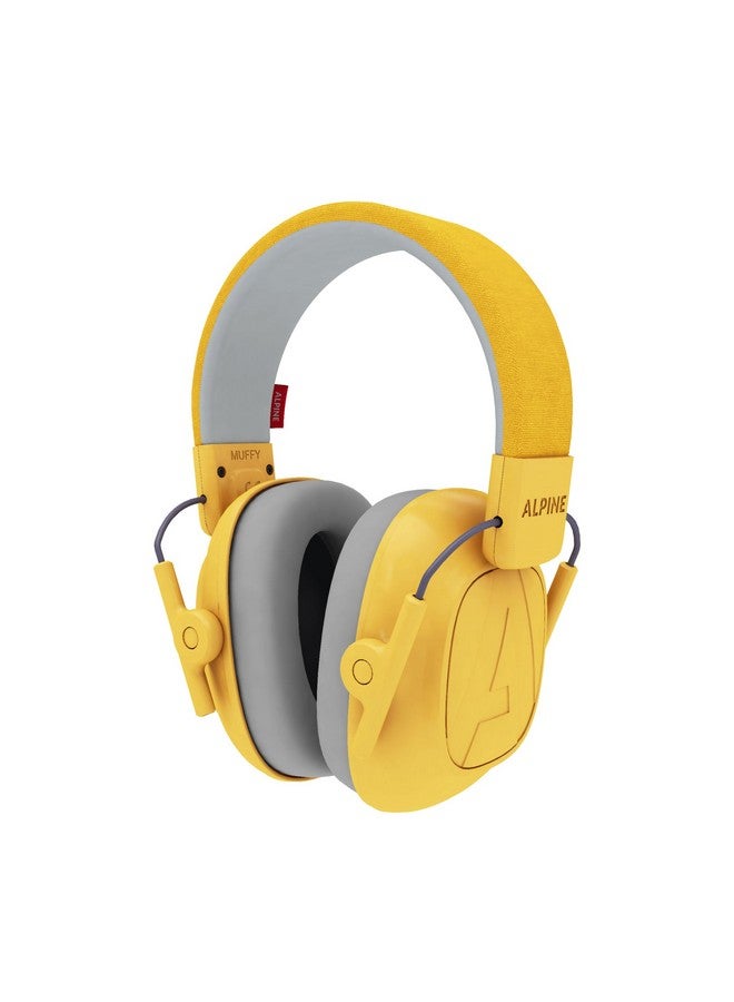 Alpine Muffy Kids - Hearing Protection - CE & ANSI Certified - Adjustable for Ages 3-16 years - Noise Cancelling Headphones - 25dB Sound Reduction Ideal for Protection and Concentration Aid - Yellow - Image 1