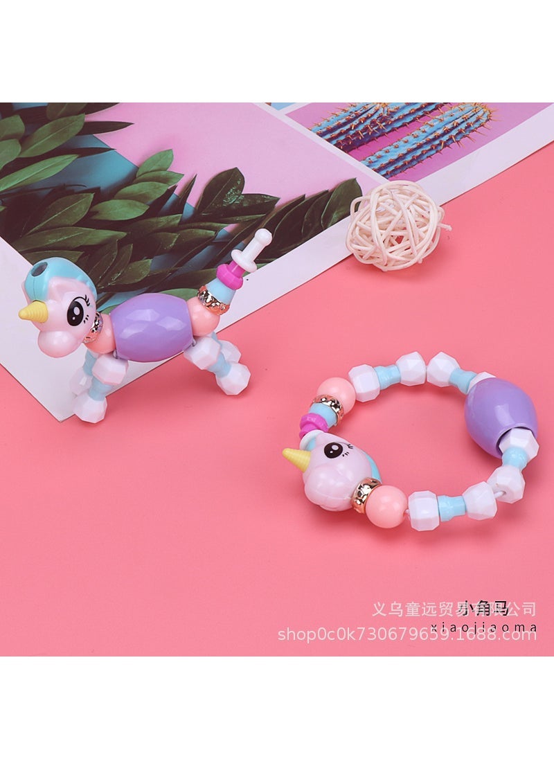 Magical DIY Kids Bracelet Necklace Bead Set Small Horn horse (bag) 
