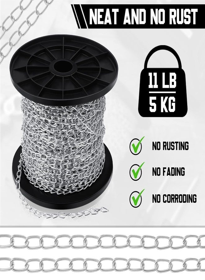 Tim Tim Agro Galvanized Steel Hanging Jack Chain, 30 ft Roll, Silver Metal Link Chain for Light Fixture, Bird Feeders, Overhead Lights, Artworks, Flowerpots, 1.3mm (Silver, 30ft) - Image 4