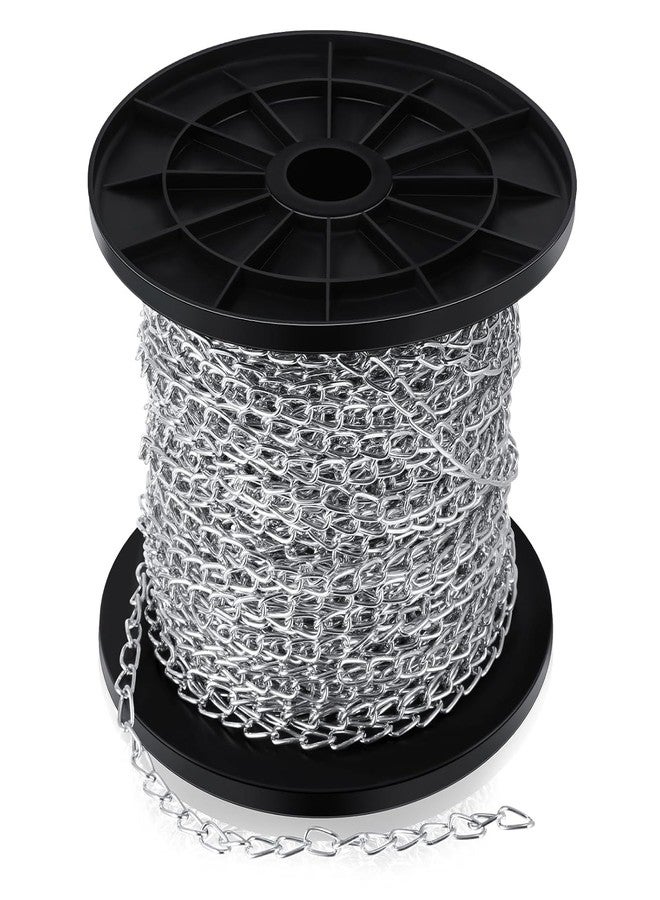 Tim Tim Agro Galvanized Steel Hanging Jack Chain, 30 ft Roll, Silver Metal Link Chain for Light Fixture, Bird Feeders, Overhead Lights, Artworks, Flowerpots, 1.3mm (Silver, 30ft) - Image 1