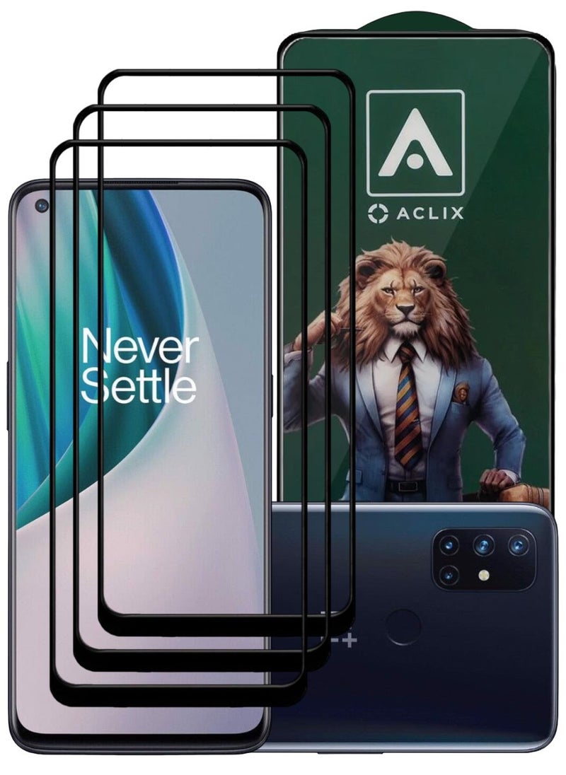 ACLIX 3 Pieces Antistatic ESD Dustproof Premium Quality High Definition Tempered Glass Screen Protector Designed For OnePlus Nord N10 5G - Image 1