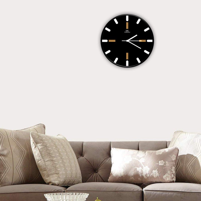 IIK COLLECTION Designer Analogue Round Plastic Wall Clock with Glass (Size 28 cm x 28 cm x 6 cm, Multicolour, IIK-742C-WC) - Image 4