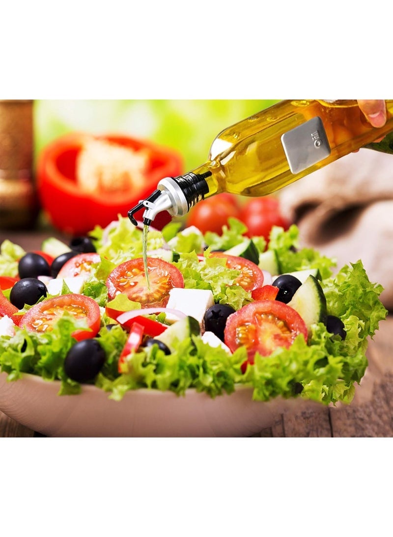 موزع الخل والزيت، عبوة من قطعتين، زجاجة زيت زجاجية مع صب، موزع زيت زيتون مع غطاء مضاد للاوساخ، 500 مل، مانعة للتسرب وخالية من التنقيط - Image 2