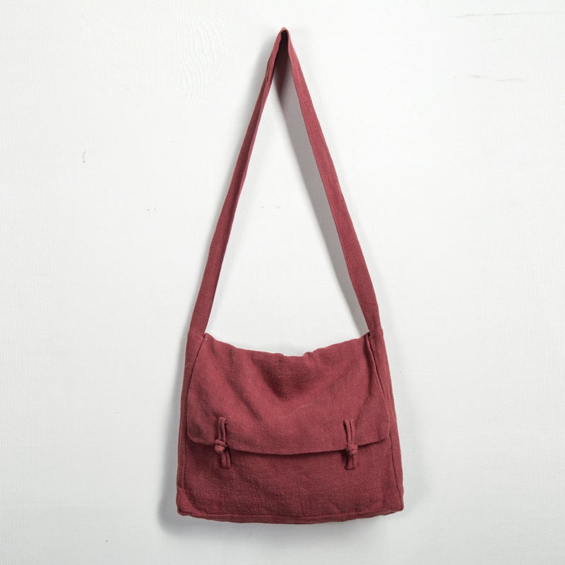 Chinese Style Hanfu Bag Men'S Bag Shoulder Crossbody Bag Cloth Bag Cotton And Linen Cloth Bag Chinese Style Buckle Casual Zen Monk Bag - Image 4