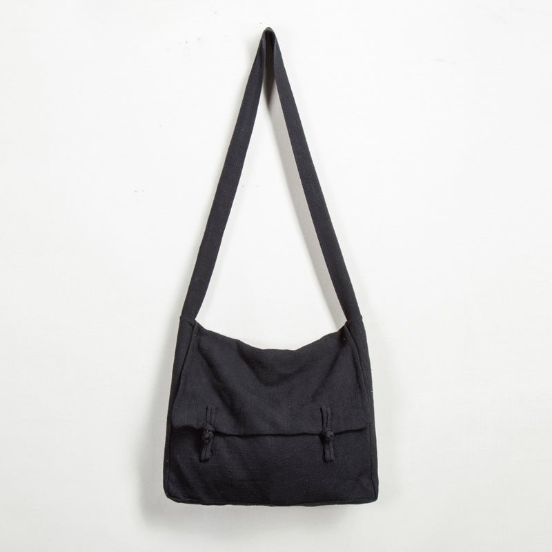 Chinese Style Hanfu Bag Men'S Bag Shoulder Crossbody Bag Cloth Bag Cotton And Linen Cloth Bag Chinese Style Buckle Casual Zen Monk Bag - Image 5