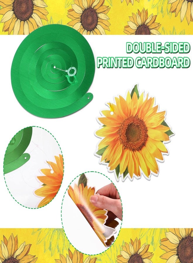Spakon 30 Pieces Sunflower Hanging Swirls Decorations Sunflower Foil Swirls Ceiling Wall Decor for Themed Birthday Baby Shower Party Supplies - Image 5