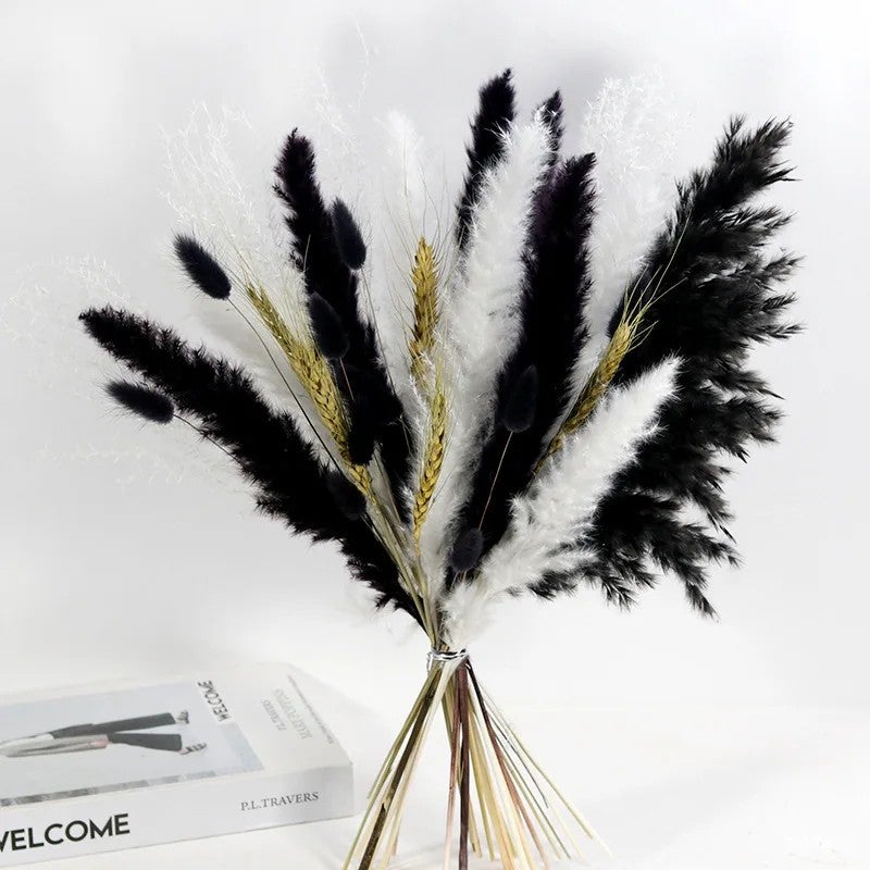 Bluejw V234 Natural Pampas Grass Bouquet: Elegant Dried Flowers for Home Wedding Table Decorations - Dried Plants Included - Image 1