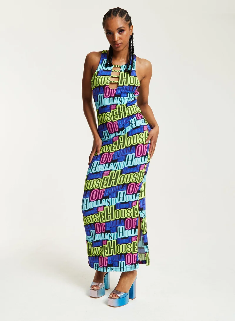 house of holland Multicolour Maxi Dress With Cut Out