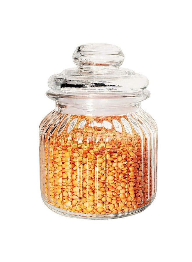 Pure Source India جرّة تخزين زجاجية من مصدر نقي - 1000 مل، قطعة واحدة، شفافة - Image 1