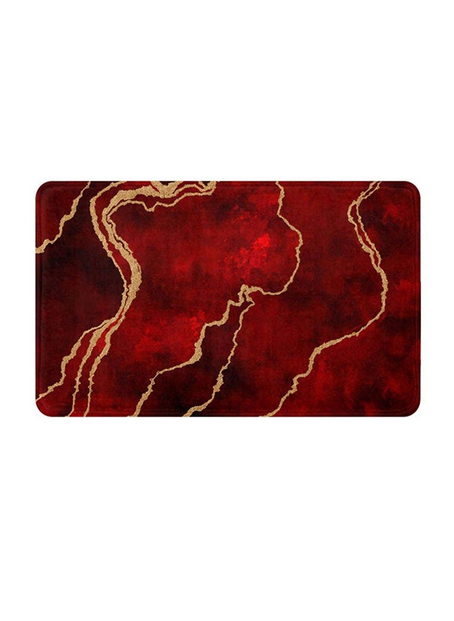 RIZARIES SuperSoft Burgundy Abstract Door Mat, Non-slip Washable, 50 x 80cm  - Image 1