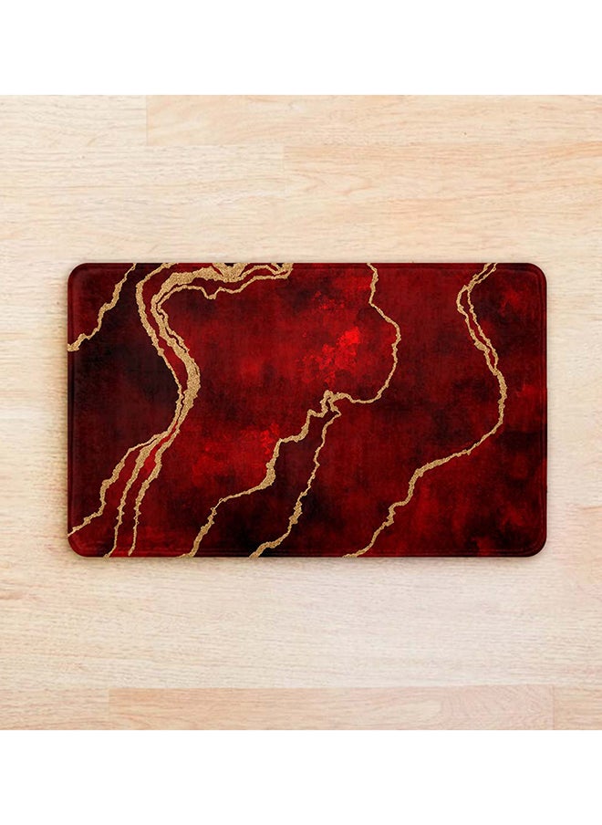 RIZARIES SuperSoft Burgundy Abstract Door Mat, Non-slip Washable, 50 x 80cm  - Image 2