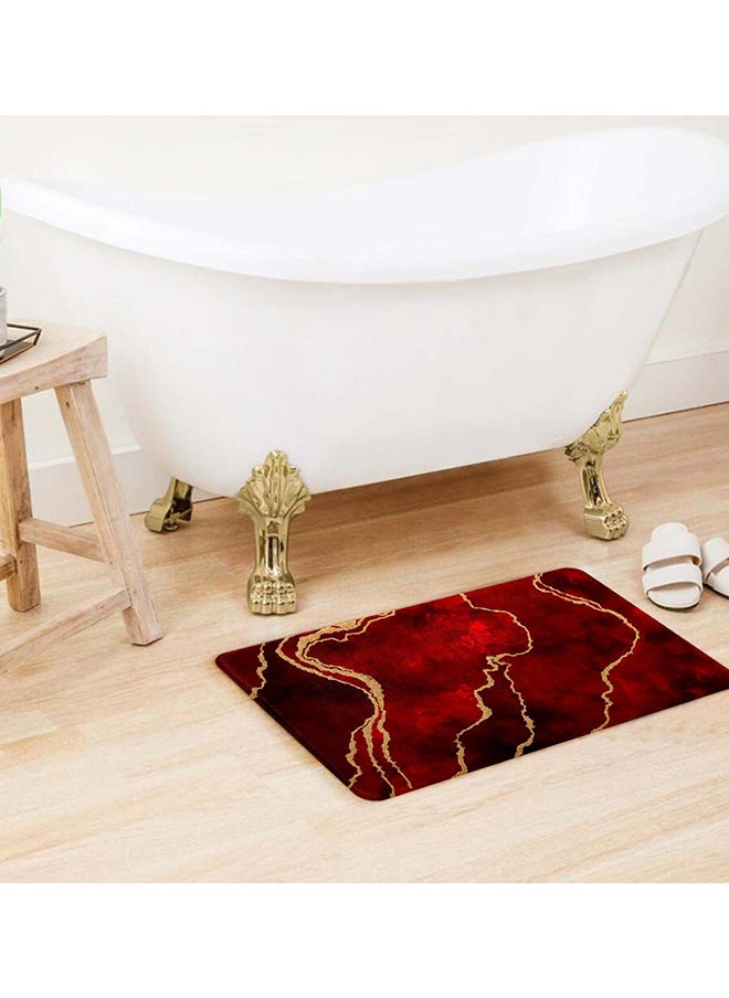 RIZARIES SuperSoft Burgundy Abstract Door Mat, Non-slip Washable, 50 x 80cm  - Image 3