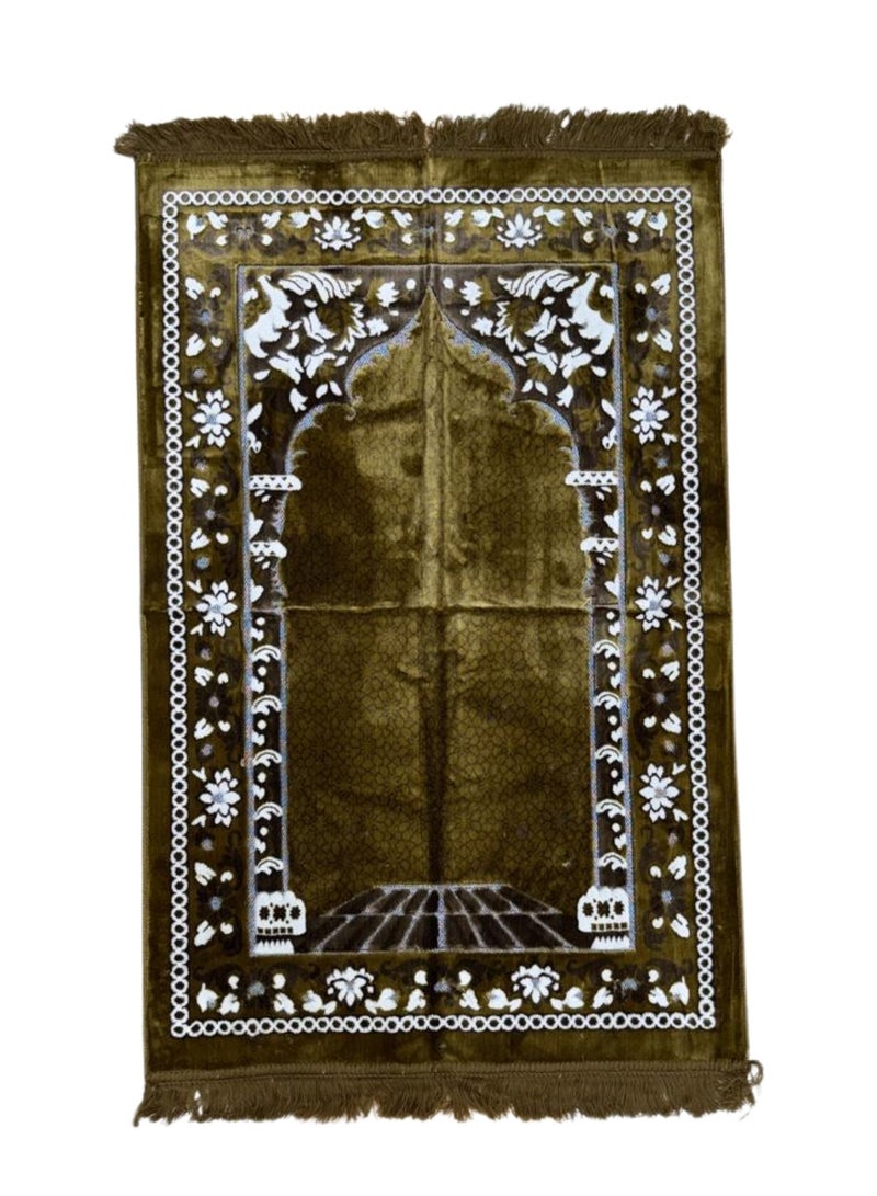 Turkish prayer rug embroidered with luxurious Islamic patterns, durable and unaffected by washing, size 111X70 cm