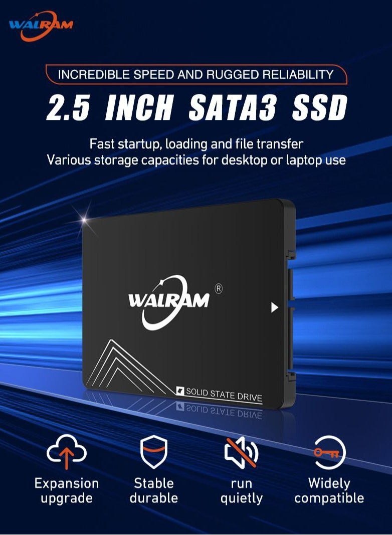 وول رام  قرص صلب 128 جيجابايت 2.5 بوصة بسرعة تفوق 500 ميجابايت/ثانية - SATA3  - Image 3