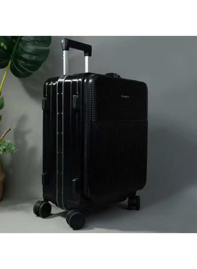 Prosperity Multi-functional luggage rack set, PC + aluminum frame suitcase with password lock, 20/24/28 inch, 360° spinner wheels for travel - Image 3