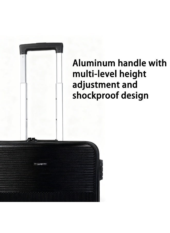 Prosperity Multi-functional luggage rack set, PC + aluminum frame suitcase with password lock, 20/24/28 inch, 360° spinner wheels for travel - Image 4
