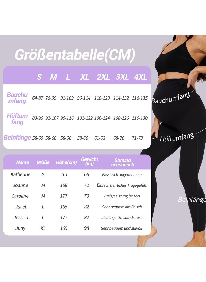 RedMapleTEK 3 Pack Women's Maternity Leggings Over The Belly with Pockets Super Soft Workout Pregnancy Yoga Pants - Image 2