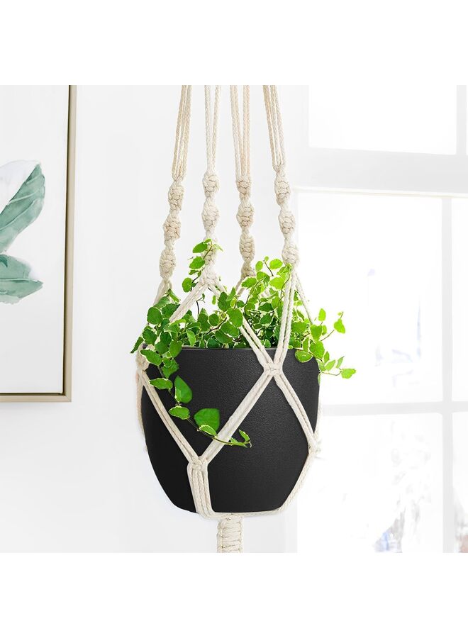 مجموعة من 2 وعاء نباتات مقاس 7 بوصات، وعاء زهور بفتحات تصريف متعددة الشبكات، وعاء نباتات للحدائق الداخلية والخارجية والزهور (أسود) - Image 5